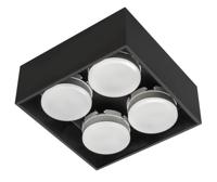 LED&apos;s Light Cube LED Plafondlamp - 4 lichtpunten - Draaibaar licht - Staal - 20 x 20 cm - Zwart - thumbnail