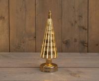 Kerstboompje glas ruit 10led warm wit 30x9 cm goud mat/glans Anna's Collection - Annas collection - thumbnail