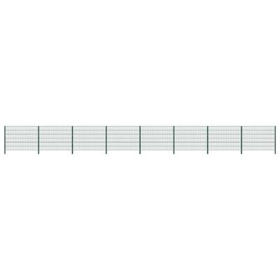 Schuttingpaneel met palen 13,6x1,2 m ijzer groen