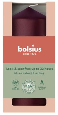 Bolsius stompkaars 6x12 cm metallic red