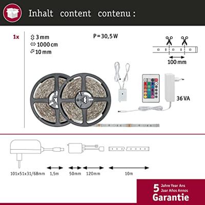 Paulmann SimpLED 78980 LED-strip complete set Met connector (male) 12 V 10 m RGB 1 stuk(s) Paulmann SimpLED 78980 LED-strip complete set Met connector (male) 12 V 10 m RGB 1 stuk(s)