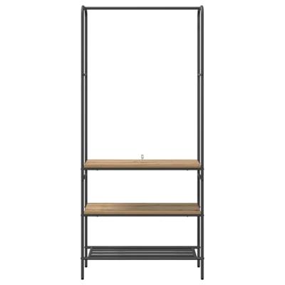 Kledingrek met planken artisanaal eikenkleurig 77 x 30 x 171 cm