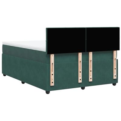 Boxspring met matras fluweel donkergroen 160x200 cm - thumbnail