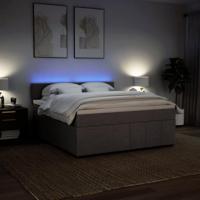 Boxspring met matras stof taupe 180x200 cm - thumbnail