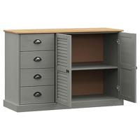 Dressoir met lades VIGO 113x40x75 cm massief grenenhout grijs - thumbnail
