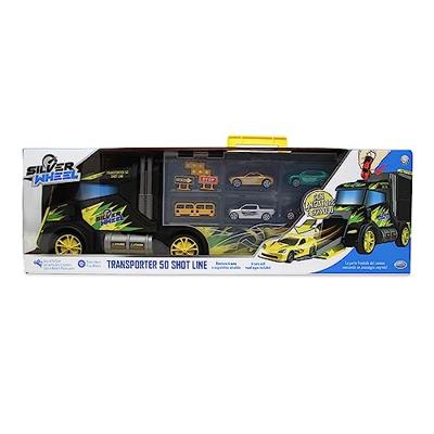 Online Retail Shop Vrachtauto silver wheels transporter met 4 auto&apos;s - thumbnail