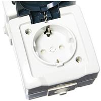 Kopp 138556008 Nautic Uitschakelaar, Wisselschakelaar, Wandcontactdoos met randaarde en klapdeksel spatwaterdicht Grijs 1 stuk(s) - thumbnail