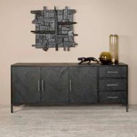 Tower Living Dressoir 'Ziano' Visgraat 220cm, kleur zwart - thumbnail