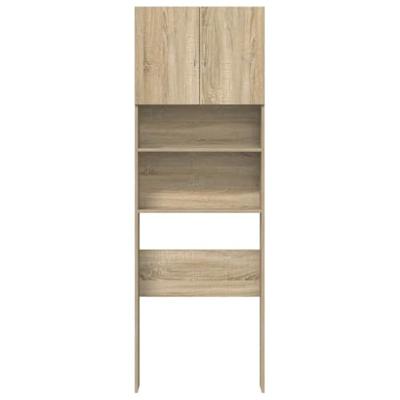 Wasmachinekast 64x24x190 cm bewerkt hout en sonoma eikenkleurig