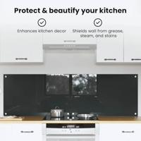 VidaXL Keuken spatscherm 2 pcs donkergrijs 80 x 50 cm gehard glas - thumbnail