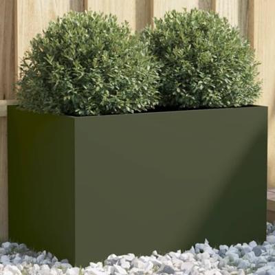 VidaXL Plantenbak 62x40x39 cm staal olijfgroen VidaXL Plantenbak 62x40x39 cm staal olijfgroen