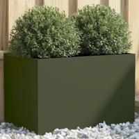 VidaXL Plantenbak 62x40x39 cm staal olijfgroen - thumbnail