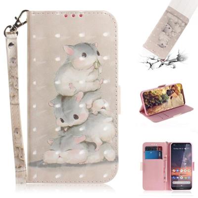 3D gekleurde tekening eekhoorns patroon horizontale Flip lederen case voor Nokia 3 2 met houder & card slots & portemonnee 3D gekleurde tekening eekhoorns patroon horizontale Flip lederen case voor Nokia 3 2 met houder & card slots & portemonnee