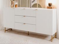 Dressoir EDINA 2 deuren 3 lades wit - thumbnail