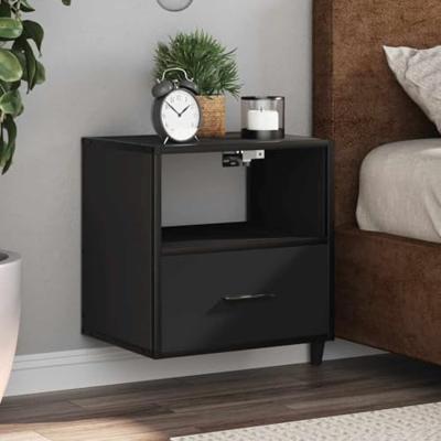 Nachtkastjes wandgemonteerd 2 st 40x31x39,5 cm zwart