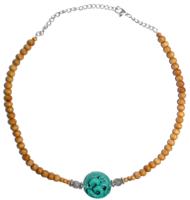 Sandalwood Verstelbare Ketting - Turquoise Om - thumbnail