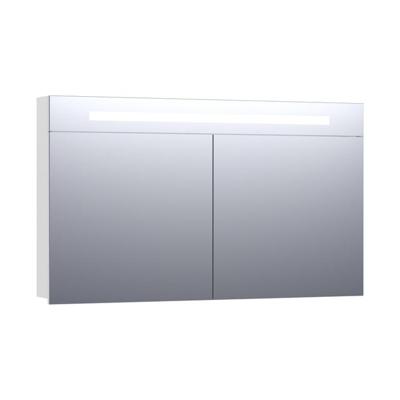 Brauer Promise Spiegelkast - 120 cm - met Directe Verlichting - 2 Enkelzijdige Spiegeldeuren - Hoogglans Wit