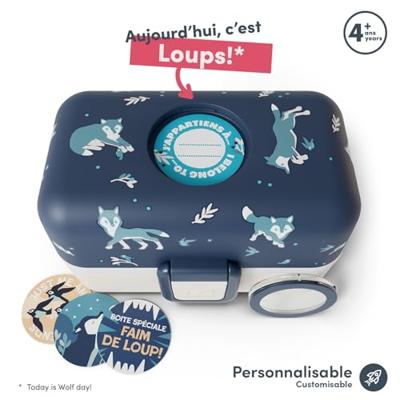 Kinderlunchbox - MONBENTO - 3 vakken - BPA-vrij - MB Tresor Wolf