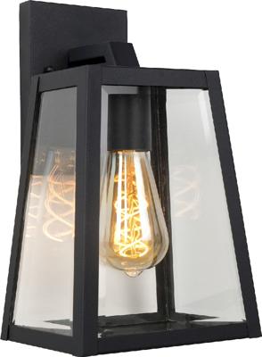 Lucide MATSLOT - Wandlamp Binnen/Buiten - 1xE27 - IP23 - Zwart