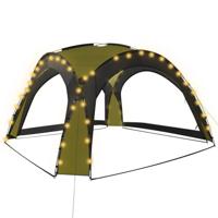 Partytent met LED en 4 zijwanden 3,6x3,6x2,3 m groen - thumbnail