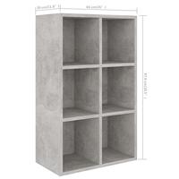 Boekenkast/dressoir 66x30x97,8 cm spaanplaat betongrijs - thumbnail