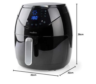 Nedis KAAF250EBK Hetelucht Friteuse 6.5L 1800W Zwart - thumbnail