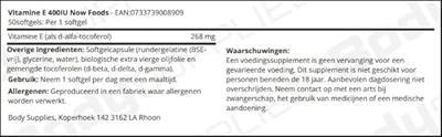 Vitamine E 400IU Now Foods 50softgels