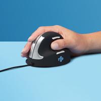 R-GO Tools RGOHE Ergonomische muis USB Optisch Zwart, Zilver 4 Toetsen 3500 dpi Ergonomisch - thumbnail