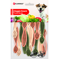 Hondensnack Veggie Tandenborstel 7,5 cm 15 stuks 120 gr - 15 stuks x 7.5 cm Flamingo Multicolor - thumbnail