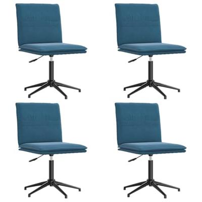 Eetkamerstoelen 4 st fluweel blauw
