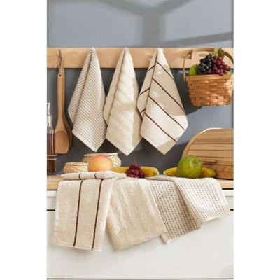 Set van 6 badhanddoeken - 30 x 50 cm - Beige