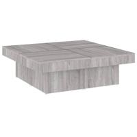 Salontafel 90x90x28 cm bewerkt hout grijs sonoma eikenkleurig - thumbnail