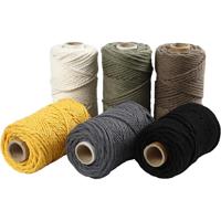Creativ Company Macramé koord, l: 55 m, d 4 mm, diverse kleuren, 6x330 gr/ 1 doos - thumbnail