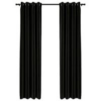 Gordijnen linnen-look verduisterend 2 st 140x245 cm antraciet - thumbnail