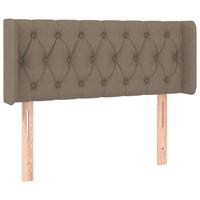 Hoofdbord met randen 93x16x78/88 cm stof taupe - thumbnail