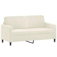 3-delige Loungeset met kussens fluweel crèmekleurig - thumbnail