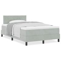 Boxspringbed met matras fluweel lichtgrijs 120x200 cm - thumbnail