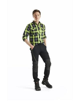 Blåkläder Service werkbroek met 4-weg stretch 14221645 | Zwart/High-Vis Geel | Maat 56 - 7330509718384