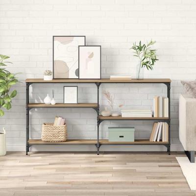 Wandtafel met plank artisanaal eikenkleurig 150 x 29 x 76.5 cm