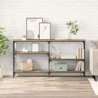 Wandtafel met plank artisanaal eikenkleurig 150 x 29 x 76.5 cm - thumbnail