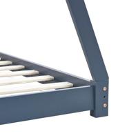 Kinderbedframe massief grenenhout grijs 70x140 cm - thumbnail