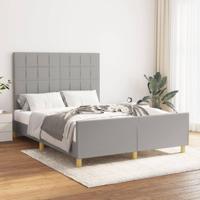 Bedframe zonder matras stof lichtgrijs 140x200 cm - thumbnail
