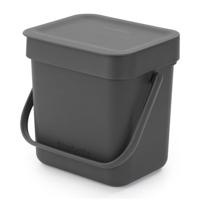 Brabantia Sort & Go afvalbakje 3 liter dark grey - thumbnail