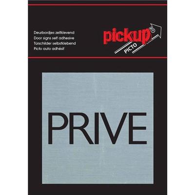 Bord Alulook Prive - 80x80 mm zelfklevend.