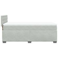 Boxspring met matras fluweel lichtgrijs 100x200 cm - thumbnail