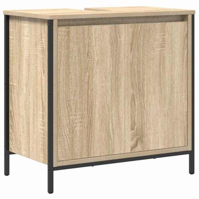 Badkamermeubelset 3 pcs Sonoma eik en Zwart 36 x 35 x 165 cm