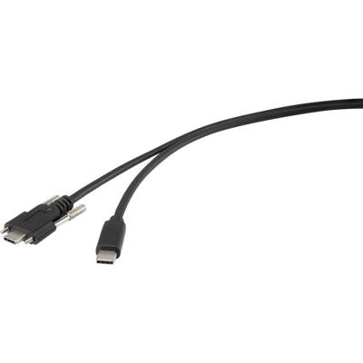 Renkforce USB-kabel USB 3.2 Gen1 (USB 3.0 / USB 3.1 Gen1) USB-C stekker, USB-C stekker 1.00 m Zwart Schroefbaar RF-3773