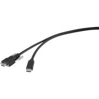 Renkforce USB-kabel USB 3.2 Gen1 (USB 3.0 / USB 3.1 Gen1) USB-C stekker, USB-C stekker 1.00 m Zwart Schroefbaar RF-3773 - thumbnail