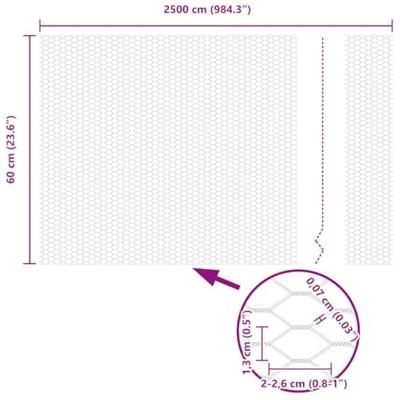 VidaXL Hexagon hek groen 0,6 x 25 m pvc