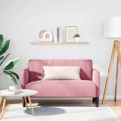 Loveseat bank 109 cm fluweel roze Loveseat bank 109 cm fluweel roze